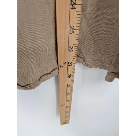 CP Shades Button Up Top Womens Medium Tan Rayon Long Sleeve Pockets Lagenlook - Picture 6 of 7